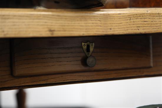 A 19th century provincial French oak and fruitwood rectangular dining table, 6ft 10.5in. x 3ft 3in.